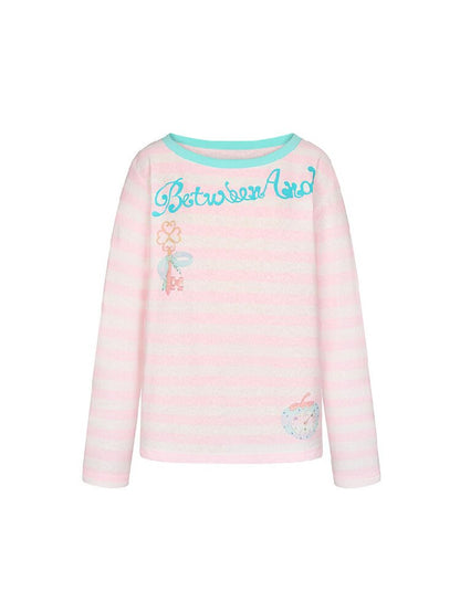 Polka Dot Stripe Long Sleeve Top【s0000016397】
