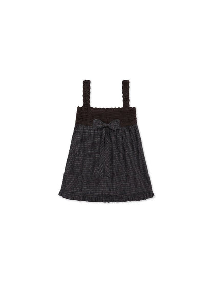 Wristhook Plaid Bow Slip Dress【s0000017937】