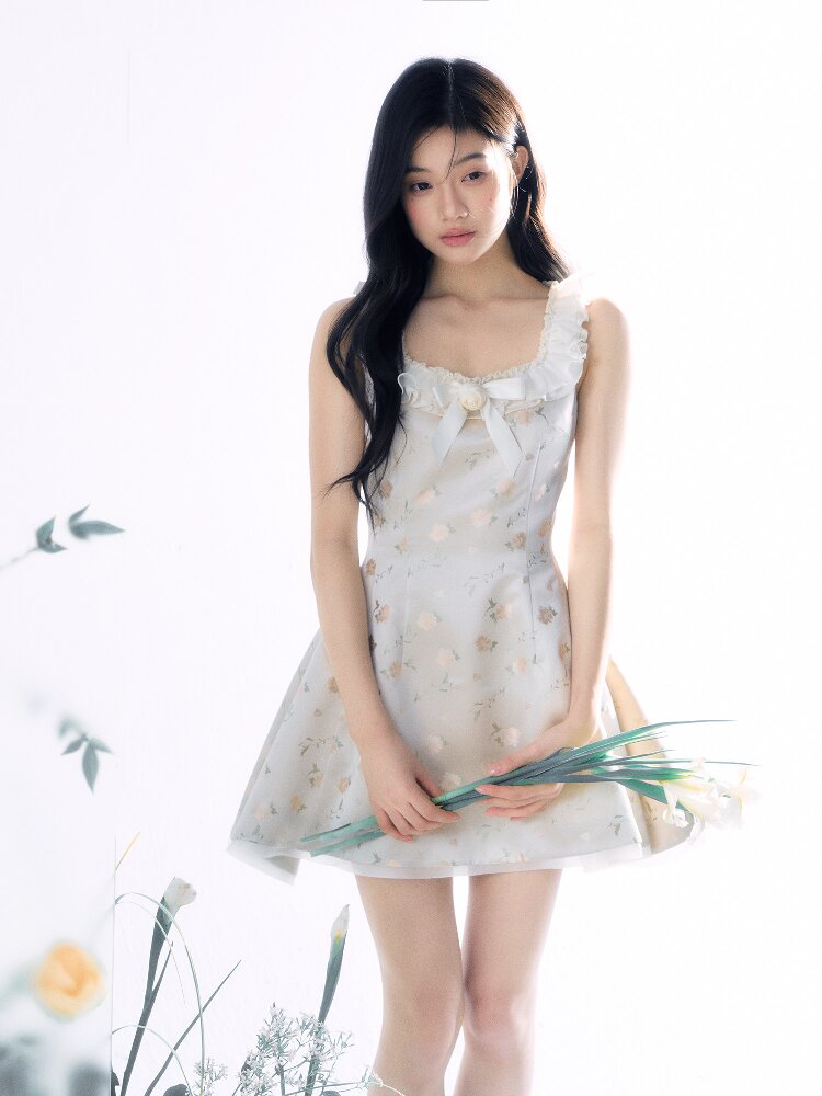 Oil Painting Jacquard Rose Dress【s0000015915】