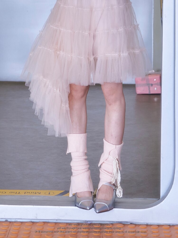 Mesh Peach Pink Puffy Hem Skirt【s0000016365】