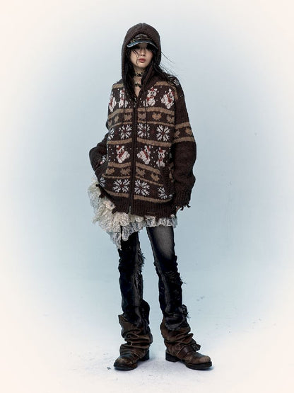 Mohair Wool Knit Cardigan Sweater【s0000011217】