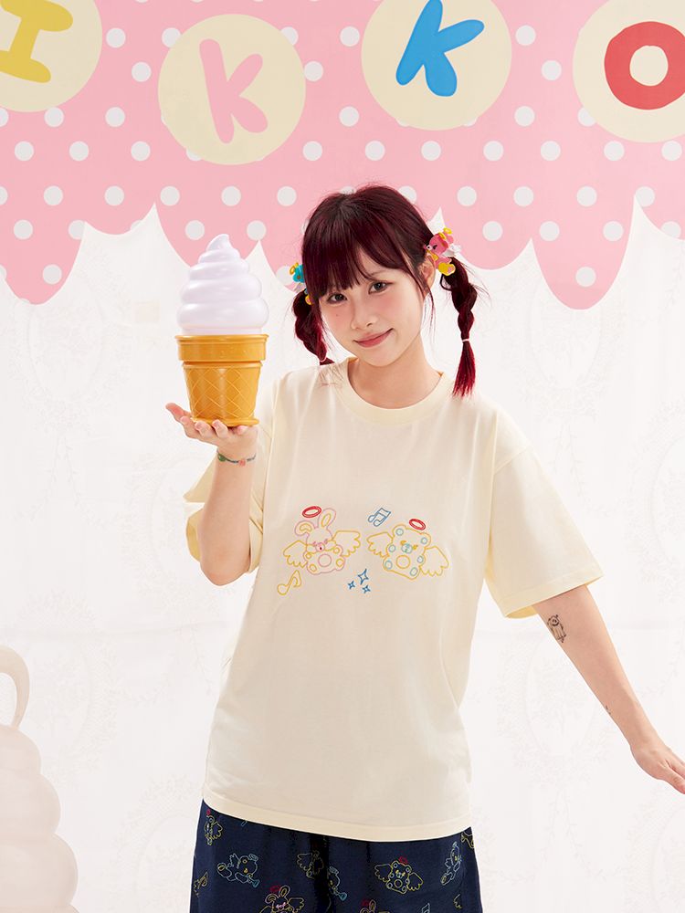 Animal Angel Embroidered T-Shirt【s0000013183】