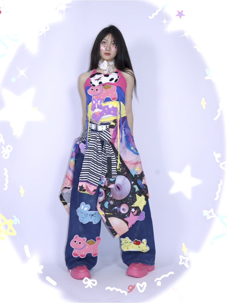 Original dopamine fun straps hanging neck camisole【s0000013277】