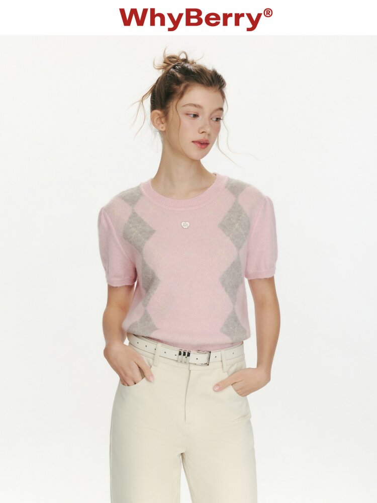 Twilight Flower Diamond Knit Top【s0000015676】
