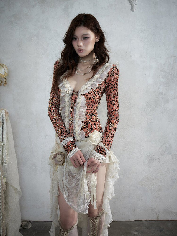 Baroque Leopard Mesh Lace Cardigan【s0000017993】
