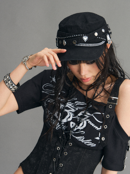Distressed Metal Equestrian Cap【s0000017526】