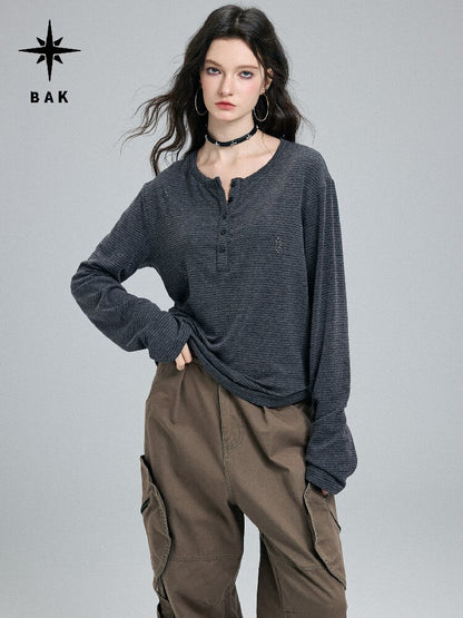 Faded Striped Hot Diamond Knit Top【s0000016260】