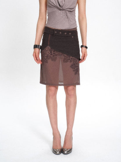 Color Block Patchwork Midi Skirt【s0000017656】