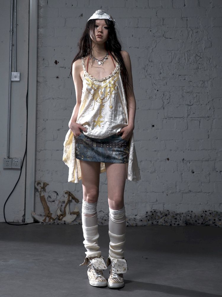 Ribbon Lazy Irregular Loose Halter Top【s0000012787】