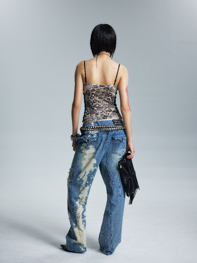 Leopard Print Mesh Stretch Camisole【s0000017004】