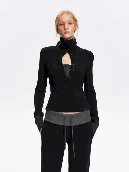 Comfortable Slim Henry Neck Knitted Top【s0000014878】