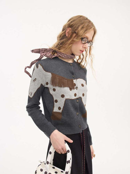 Polka Dot Pony Knit Cardigan【s0000015403】