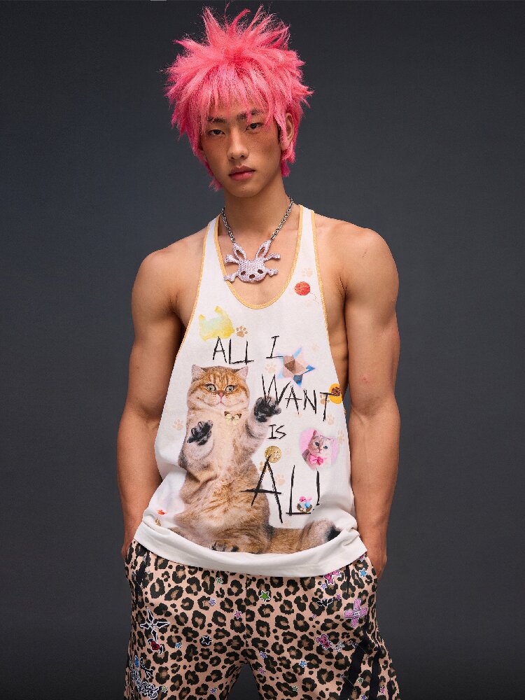Cat Print Vest I Want Everything【s0000017296】