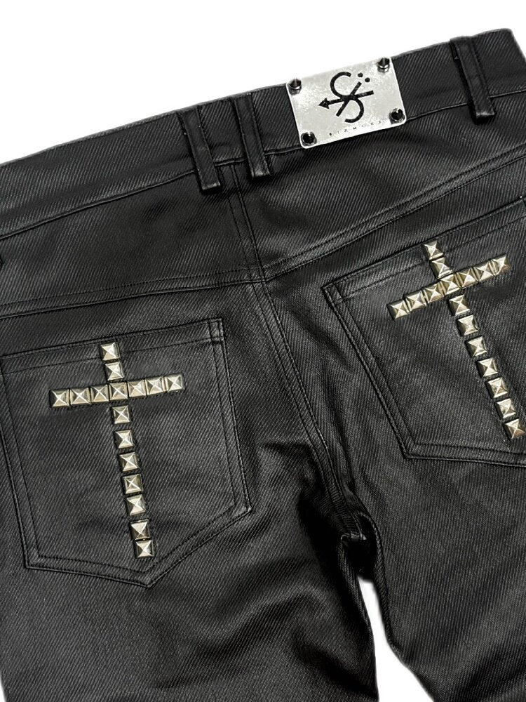 Coated Zip Stud Skinny Pants【s0000016943】
