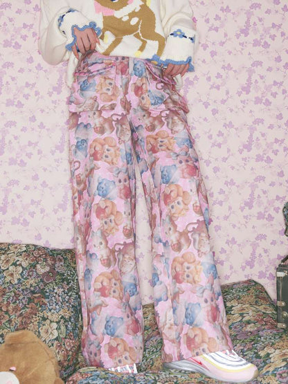 Pink Animal Print High Waist Pants【s0000015031】