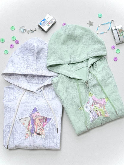 Star-Print Hoodie【s0000014438】