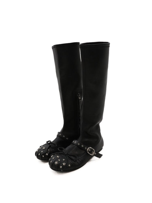 Baroque Punched Star Pleated Boot【s0000016136】