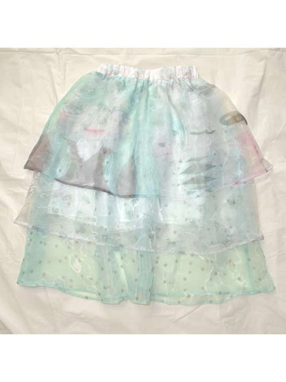 Spliced Half Length Gauze Skirt【s0000015205】