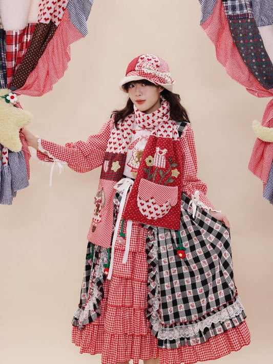 Patchwork Embroidered Rabbit Scarf【s0000019287】