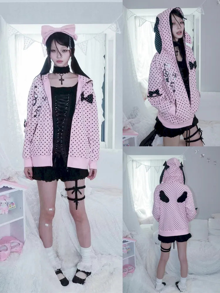 Lightweight Fleece Hoodie with Bunny Ears【s0000013970】