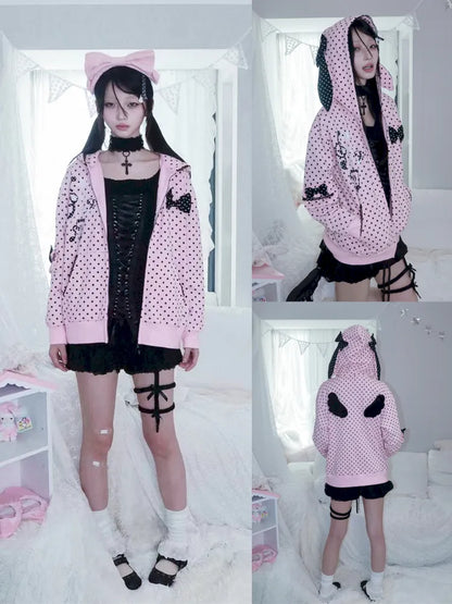 Lightweight Fleece Hoodie with Bunny Ears【s0000013970】