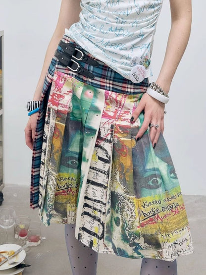 Plaid Half Pleated Skirt【s0000012413】