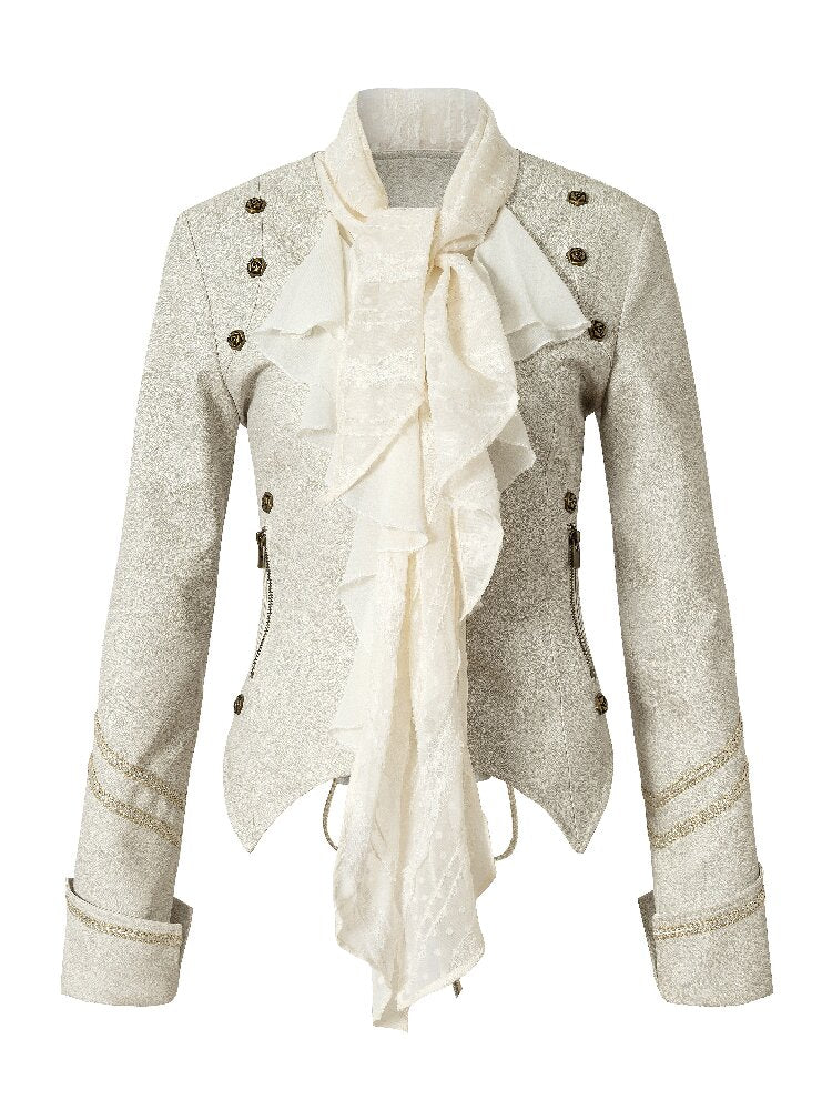 Streamer Snood Chiffon Leather Jacket【s0000015942】