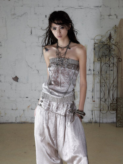 Sequin Print Panelled Knit Bandeau【s0000016986】
