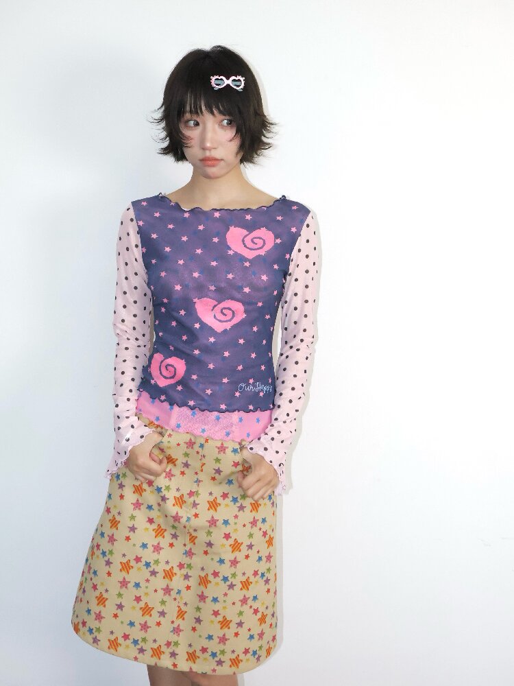 Candy Star Twill A-Line Skirt【s0000018674】