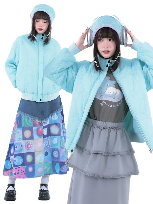 Niche mint blue green cotton jacket【s0000005713】