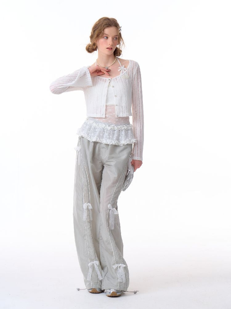 Short White Hollow Thin Jacket【s0000011679】