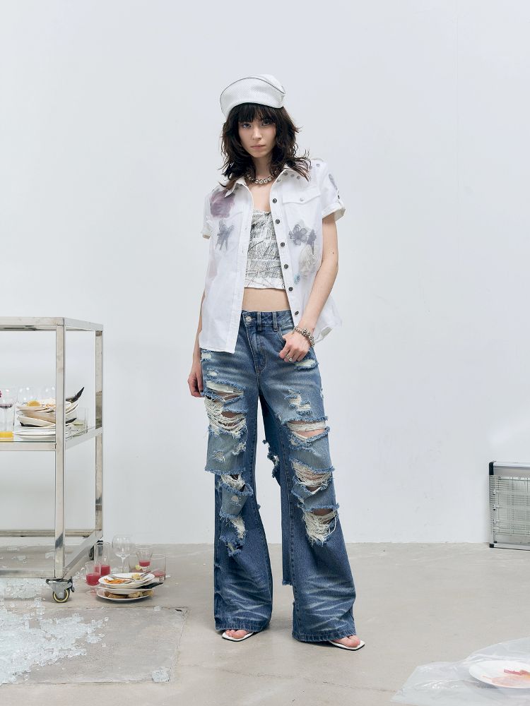 Straight Leg Wide Jeans【s0000012412】