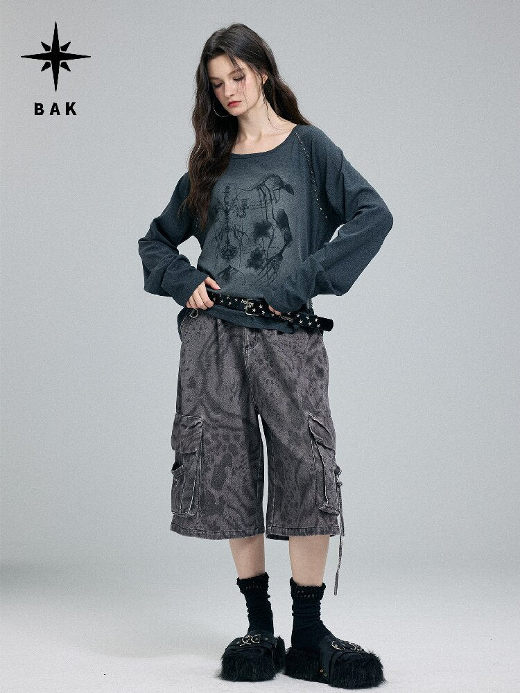 Vintage Leopard Cargo Shorts【s0000016256】