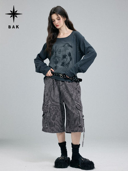 Vintage Leopard Cargo Shorts【s0000016256】