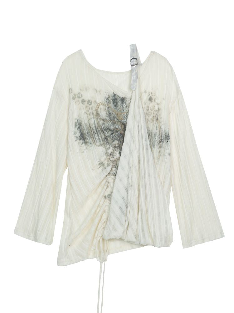 Slim-Fit Printed Long-Sleeve T-Shirt【s0000013899】