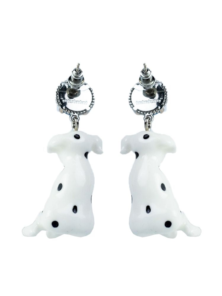 Retro spotted dog earrings【s0000013338】