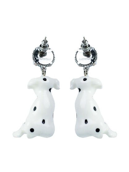 Retro spotted dog earrings【s0000013338】