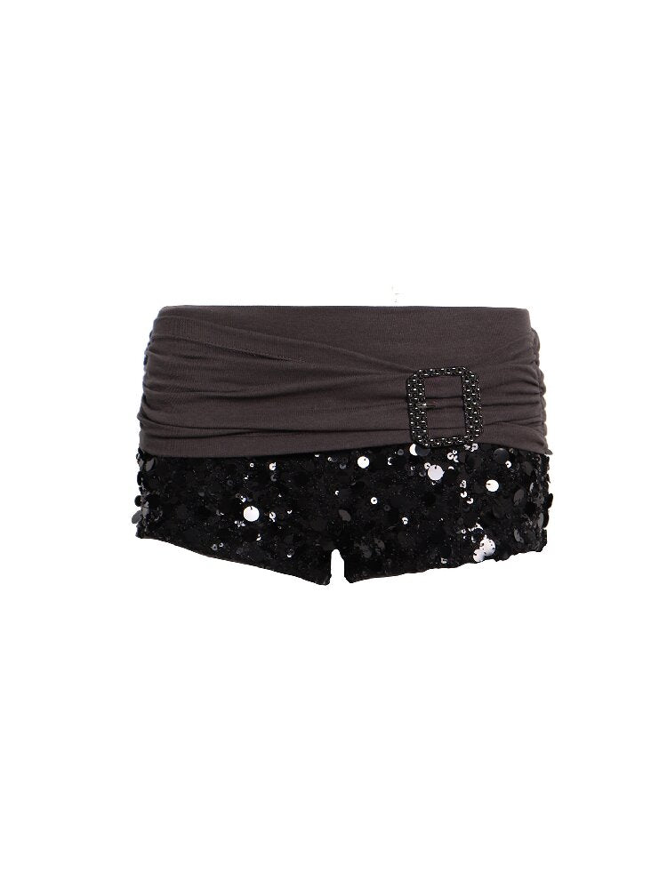 Patchwork Knit Sequin Ultrashorts【s0000016679】