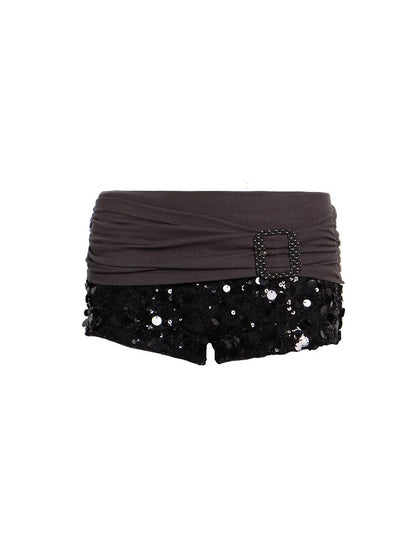 Patchwork Knit Sequin Ultrashorts【s0000016679】