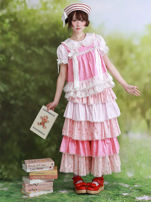 Pink Polka Dot Bow Inner Shirt【s0000016554】