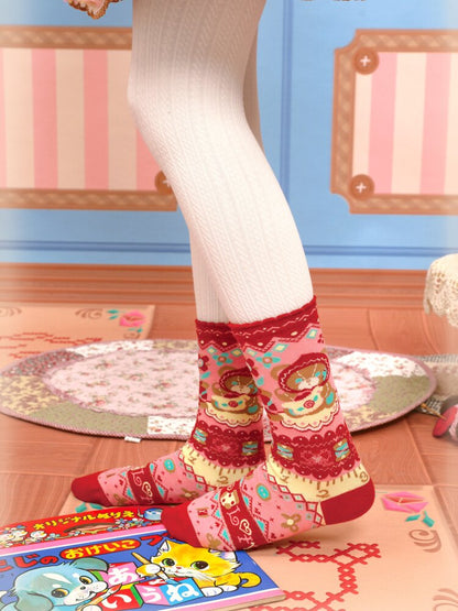 Red Bear Lamb Cotton Socks Pair【s0000015568】