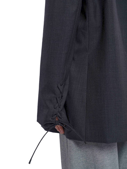 Multice PocketS Design Cuffs Tie Bow Blazer [S0000008576]