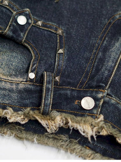 No-wash slim-fit ripped low-rise jeans【s0000012805】