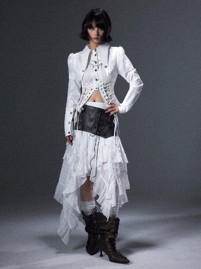 Romantic Punk Lace Patchwork Skirt【s0000018005】