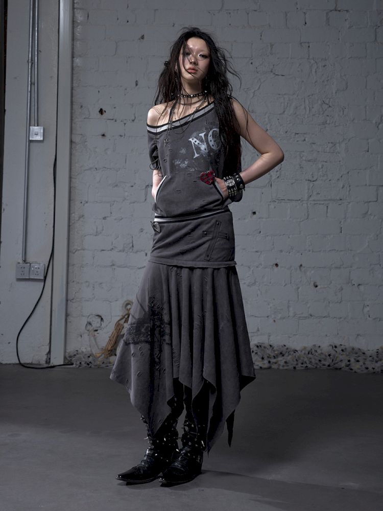 Hoodie sleeveless bodycon dress【s0000012785】