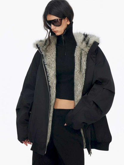 Plush Collar Warm Padded Jacket【s0000014872】