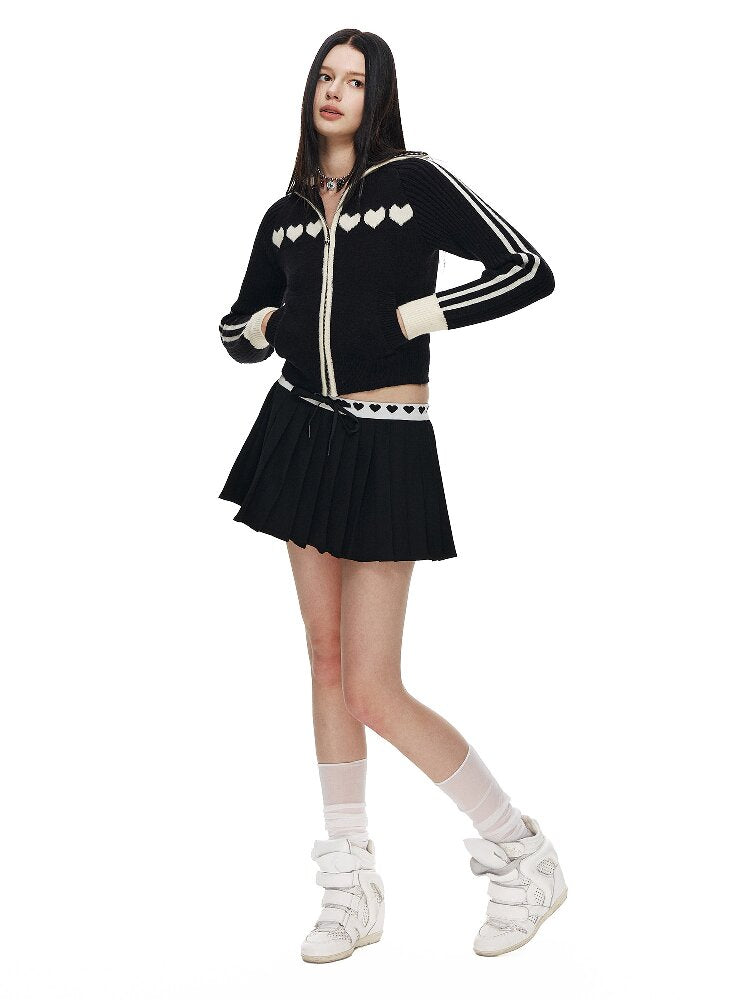 Love Jacquard Cropped Cardigan【s0000015872】