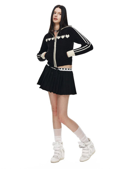 Love Jacquard Cropped Cardigan【s0000015872】