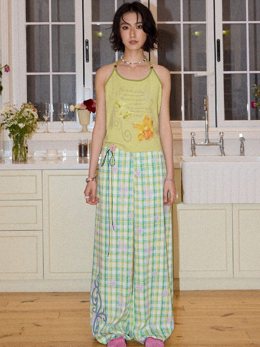 Plaid Print Loose Straight Pants【s0000016660】