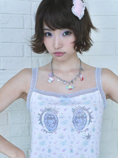 Playful Cartoon Eye Lace Camisole【s0000017475】